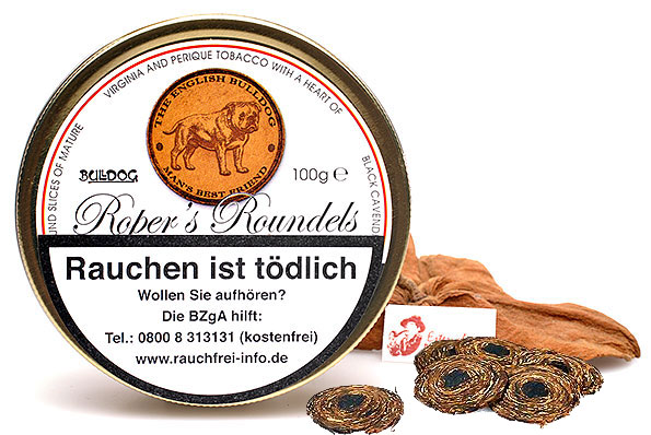 Bulldog Roper´s Roundels Pipe tobacco 100g Tin Bulldog Roper´s Roundels Pipe tobacco 100g Tin